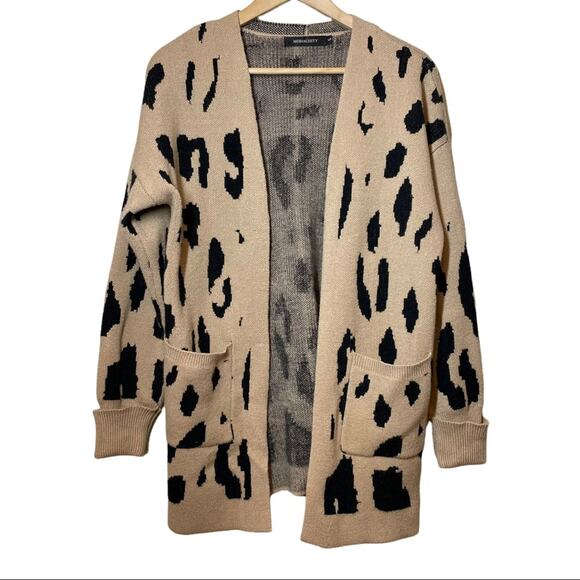 Merokeety Animal Print Open Cardigan Sweater Small - Picture 1 of 5